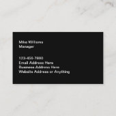 Klassische, für den Bau bearbeitbare Visitenkarten Visitenkarte (Rückseite)