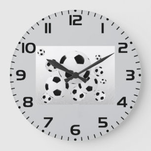 Klassische Fußballbälle Fliegende Sportarten Große Wanduhr