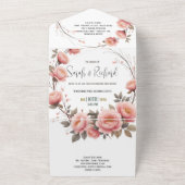 Klassische Garten-Blumen-Tri-Fold-Hochzeitsfotos All In One Einladung (Außenbereich)