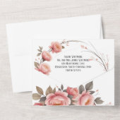 Klassische Garten-Blumen-Tri-Fold-Hochzeitsfotos All In One Einladung (Rückseite)