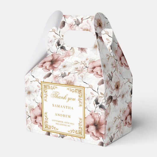 Klassische Gastgeschenk Hochzeit aus rosafarbenem  Geschenkschachtel (Vorderseite)