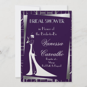 Klassische Gatsby Deco-Brautparty Manuela 25003a Einladung