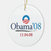 Klassische Gedenkverzierung Obama '08 Keramikornament (Links)