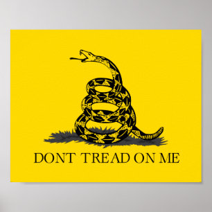 Klassische gelbe Gadsden-Flagge Don't Tread on Me Poster