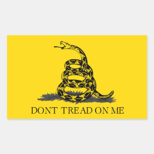 Klassische gelbe Gadsden-Flagge Don't Tread on Me Rechteckiger Aufkleber