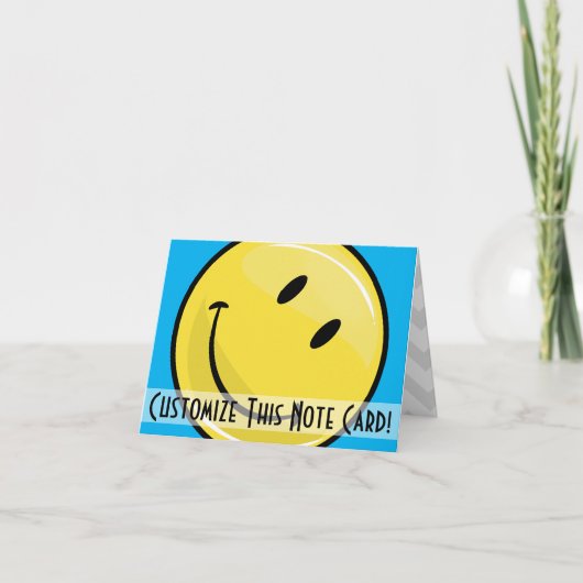 Klassische gelbe Happy Face Custom Note Card Karte (Vorderseite)