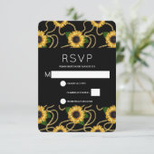 Klassische gelbe Sonnenblumen Stilvolle Pattern Ho RSVP Karte (Stehend Vorderseite)