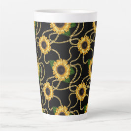Klassische Gelbe Sonnenblumen Stilvolles Muster au Milchtasse