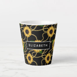 Klassische Gelbe Sonnenblumen Stilvolles Muster au Milchtasse