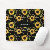 Klassische Gelbe Sonnenblumen Stilvolles Muster au Mousepad (Mit Mouse)