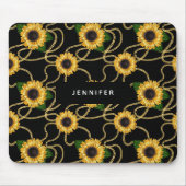 Klassische Gelbe Sonnenblumen Stilvolles Muster au Mousepad (Vorne)