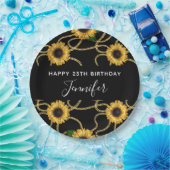 Klassische Gelbe Sonnenblumen Stilvolles Muster au Pappteller (Party)