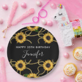 Klassische Gelbe Sonnenblumen Stilvolles Muster au Pappteller (Party)