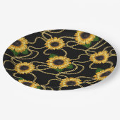 Klassische Gelbe Sonnenblumen Stilvolles Muster au Pappteller (Schrägansicht)