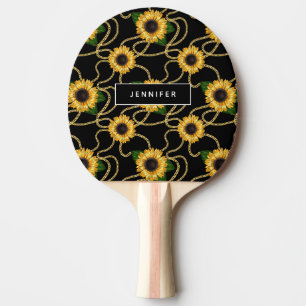 Klassische Gelbe Sonnenblumen Stilvolles Muster au Tischtennis Schläger