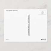 Klassische gelbe Straßenbahn in Lissabon. Postkarte (Rückseite)