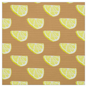 Klassische gelbe Zitronenfrucht-Slice-Muster Stoff