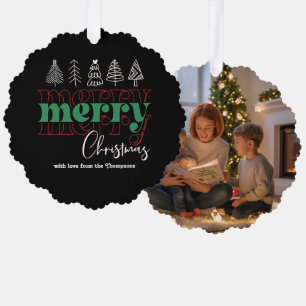 Klassische gemütliche Kritzeleien Weihnachtsandenk Ornament Karte