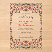 Klassische geometrische Mandala-Muster Acryleinladungen (Vorderseite)