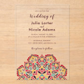 Klassische geometrische Mandala-Muster Acryleinladungen (Vorderseite)