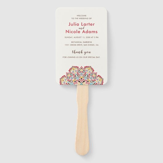 Klassische geometrische Mandala-Muster Fächer (Vorderseite)