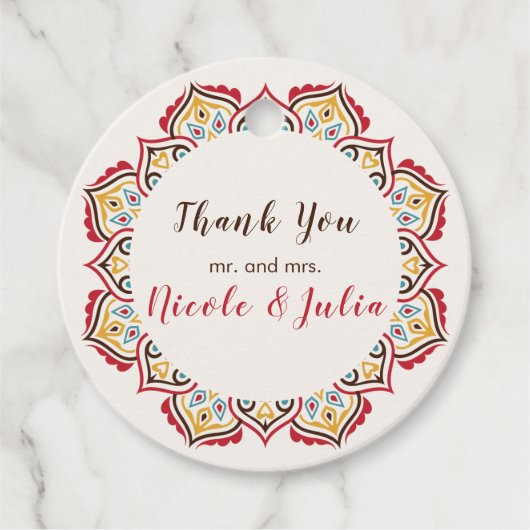 Klassische geometrische Mandala-Muster Geschenkanhänger (Vorderseite)