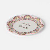 Klassische geometrische Mandala-Muster Pappteller (Schrägansicht)