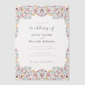 Klassische geometrische Mandala-Muster Pergament Einladungen (Vorderseite)