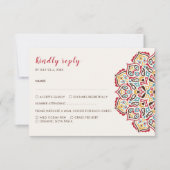 Klassische geometrische Mandala-Muster RSVP Karte (Vorderseite)