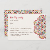 Klassische geometrische Mandala-Muster RSVP Karte (Vorne/Hinten)