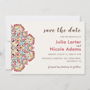 Klassische geometrische Mandala-Muster Save The Date