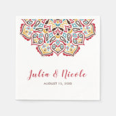 Klassische geometrische Mandala-Muster Serviette (Vorderseite)