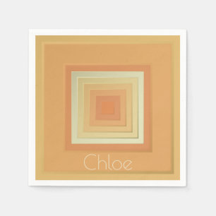 Klassische geometrische Quadrate (weich gelb & ora Serviette