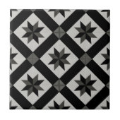 klassische geometrische Schwarz-Weiß-Fliesen Fliese (Vorderseite)