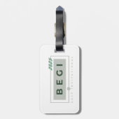 Klassische Gepäckmarke Gepäckanhänger (Rückseite vertikal)