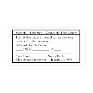 Klassische Gerahmte Notar-Briefmarke Permastempel