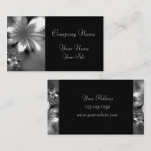 Klassische Geschäftskarte der grauen Blume Visitenkarte (Vorne/Hinten)