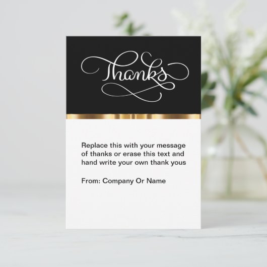 Klassische Geschäftsvorlage dank Kartenmaterial Dankeskarte (Stehend Vorderseite)