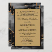 Klassische geschiedene Eltern - Gold-Hochzeiten Einladung (Vorne/Hinten)