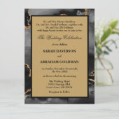 Klassische geschiedene Eltern - Gold-Hochzeiten Einladung (Stehend Vorderseite)