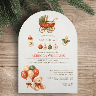 Klassische geschlechtsneutrale Babyparty zu Weihna Einladung