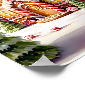 Klassische Gingerbrot House Scene Print Poster (Ecke)