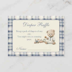 Klassische Gingham-Babytücher-Raffle-Einlage Begleitkarte