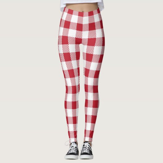 Klassische Gingham Checkered Style Leggings (Vorderseite)