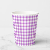 Klassische Gingham-Orchidee Lila Pappbecher (Rückseite)
