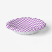 Klassische Gingham-Orchidee Lila Pappteller (Gewinkelt)