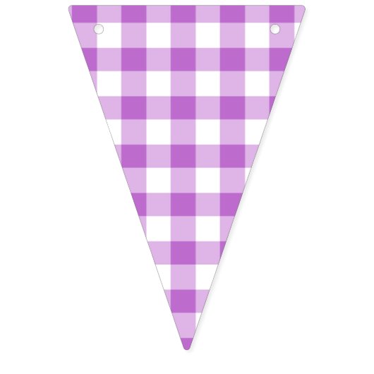 Klassische Gingham-Orchidee Purpur Wimpelkette (Erste Fahne)
