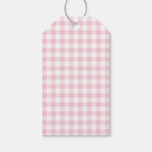 Klassische Gingham Pink-Geschenkmarke Geschenkanhänger