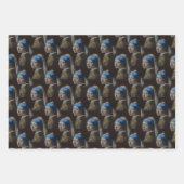 Klassische Girl mit Perlenohrwurz Geschenkpapier Set (Vorderseite)