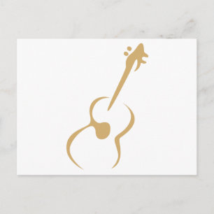 Klassische Gitarre im Swish Zeichnend Stil Postkarte